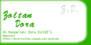 zoltan dora business card